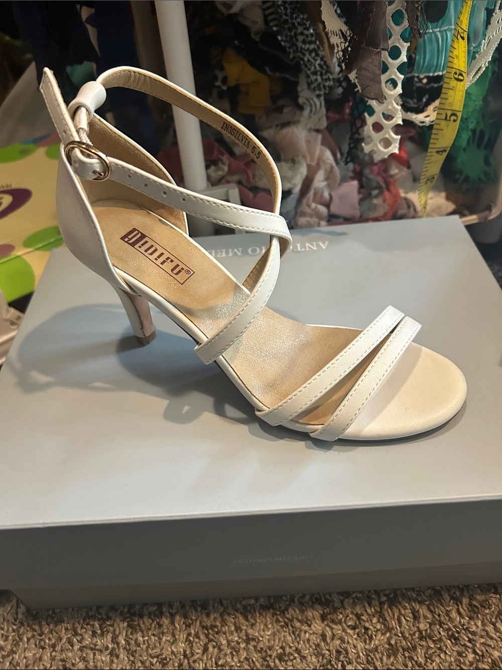 White Strappy Stiletto Sandals